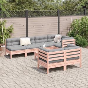 vidaXL 8-delige Loungeset met kussens massief douglas vurenhout