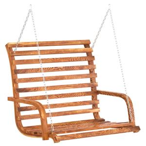 vidaXL Schommelbank met luifel vurenhout met teak afwerking