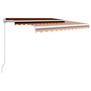 vidaXL Luifel handmatig uittrekbaar 350x250 cm oranje en bruin