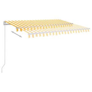 vidaXL Luifel handmatig uittrekbaar met LED 300x250 cm geel en wit