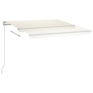 vidaXL Luifel handmatig uittrekbaar met LED 300x250 cm crèmekleurig