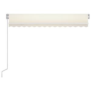 vidaXL Luifel handmatig uittrekbaar met LED 350x250 cm crèmekleurig