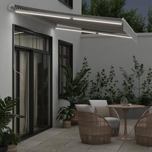 vidaXL Luifel handmatig uittrekbaar en LED 350x250 cm antraciet en wit