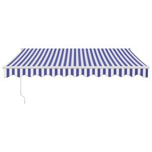 vidaXL Luifel elektrisch uitschuifbaar 3,5x2,5 m blauw en wit