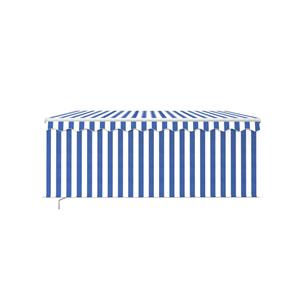 vidaXL Luifel handmatig uittrekbaar met rolgordijn 3,5x2,5 m blauw wit