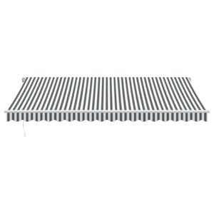 vidaXL Luifel handmatig uittrekbaar 450x350 cm antraciet en wit