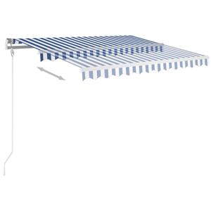 vidaXL Luifel automatisch uittrekbaar 300x250 cm blauw en wit