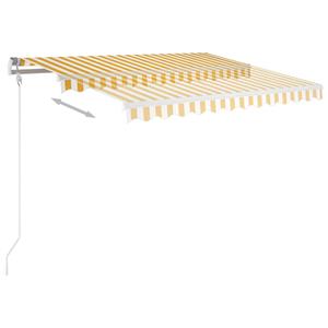 vidaXL Luifel automatisch uittrekbaar 300x250 cm geel en wit