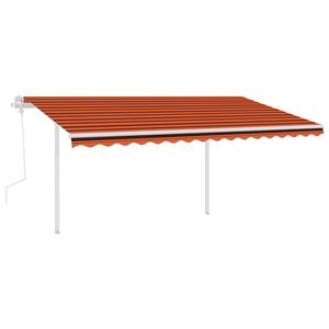 vidaXL Luifel handmatig uittrekbaar met palen 4,5x3,5 m oranje en bruin