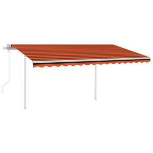 vidaXL Luifel automatisch uittrekbaar met palen 4,5x3 m oranje bruin