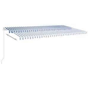 vidaXL Luifel handmatig uittrekbaar 600x350 cm blauw en wit