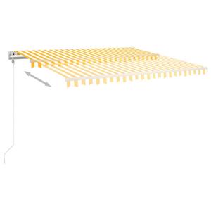 vidaXL Luifel automatisch uittrekbaar 450x350 cm geel en wit