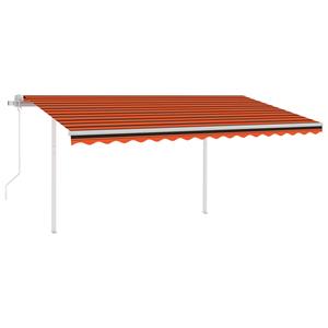 vidaXL Luifel automatisch uittrekbaar met palen 4,5x3,5 m oranje bruin