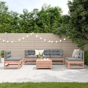 vidaXL 6-delige Loungeset met kussens massief douglashout