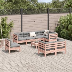vidaXL 9-delige Loungeset met kussens massief douglas vurenhout