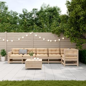 vidaXL 7-delige Loungeset met kussens massief grenenhout
