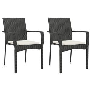 vidaXL 9-delige Tuinset poly rattan zwart