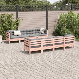 vidaXL 9-delige Loungeset met kussens massief douglas vurenhout