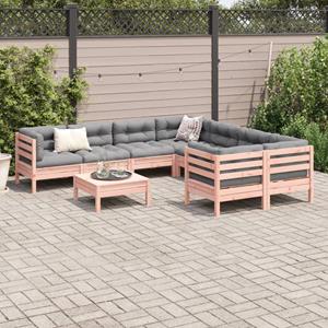 vidaXL 9-delige Loungeset met kussens massief douglas vurenhout