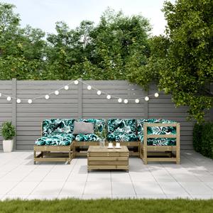 vidaXL 7-delige Loungeset met kussens geïmpregneerd grenenhout