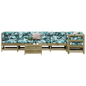 vidaXL 7-delige Loungeset met kussens geïmpregneerd grenenhout