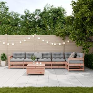 vidaXL 7-delige Loungeset met kussens massief douglashout