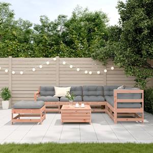 vidaXL 8-delige Loungeset met kussens massief douglashout
