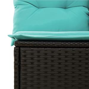 vidaXL 11-delige Loungeset met kussens poly rattan zwart