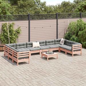 vidaXL 11-delige Loungeset met kussens massief douglas vurenhout