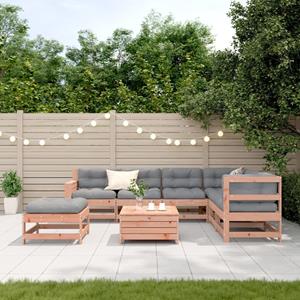 vidaXL 8-delige Loungeset met kussens massief douglashout