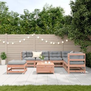 vidaXL 8-delige Loungeset met kussens massief douglashout
