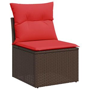 vidaXL 10-delige Loungeset met kussens poly rattan acacia bruin