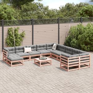 vidaXL 12-delige Loungeset met kussens massief douglas vurenhout
