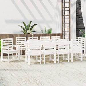 vidaXL 11-delige Tuinset massief grenenhout wit