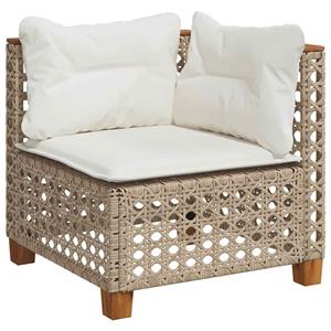 vidaXL 11-delige Tuinset met kussens poly rattan beige