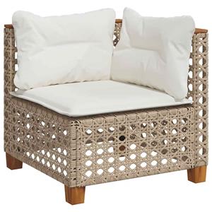 vidaXL 11-delige Tuinset met kussens poly rattan beige