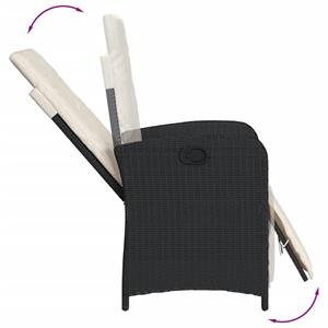 vidaXL 7-delige Tuinset met kussens poly rattan zwart
