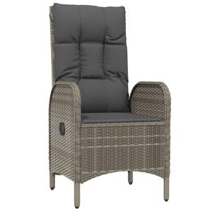vidaXL 7-delige Tuinset met kussens poly rattan grijs