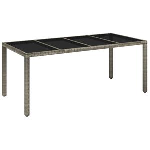 vidaXL 7-delige Tuinset met kussens poly rattan grijs