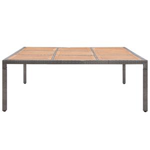 vidaXL Tuintafel 200x200x74 cm poly rattan en acaciahout grijs