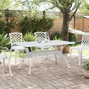 vidaXL Tuintafel 150x90x72 cm gietaluminium wit