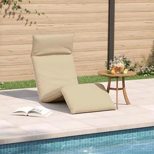 vidaXL Ligstoel inklapbaar 175x54x8,5 cm Oxford stof beige