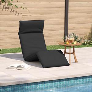 vidaXL Ligstoel inklapbaar 175x54x8,5 cm Oxford stof zwart