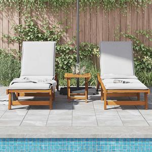 vidaXL Ligstoelen 2 st massief acaciahout