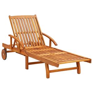 vidaXL Ligstoelen 2 st met kussens massief acaciahout