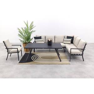 Garden Impressions Sergio lounge dining set met stoel - Carbon|Desert - 3-delig rechts