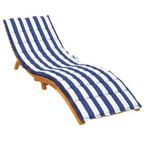 VidaXL Ligbedkussen gestreept oxford stof blauw en wit