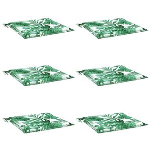 VidaXL Stoelkussens 6 st bladpatroon 40x40x3 cm stof