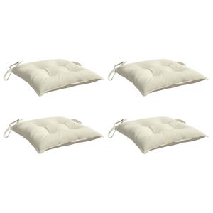 VidaXL Stoelkussens 4 st 40x40x7 cm oxford stof crèmewit
