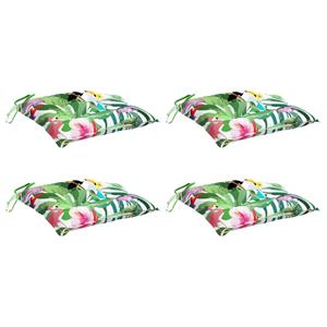 VidaXL Stoelkussens 4 st 40x40x7 cm stof meerkleurig